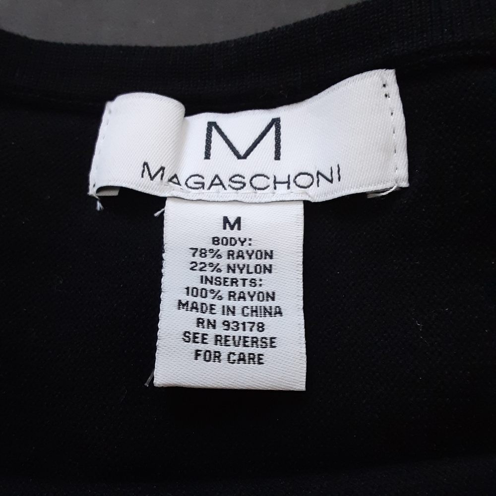 M Magaschoni Basic Black Layer With Sheer Sleeve … - image 2